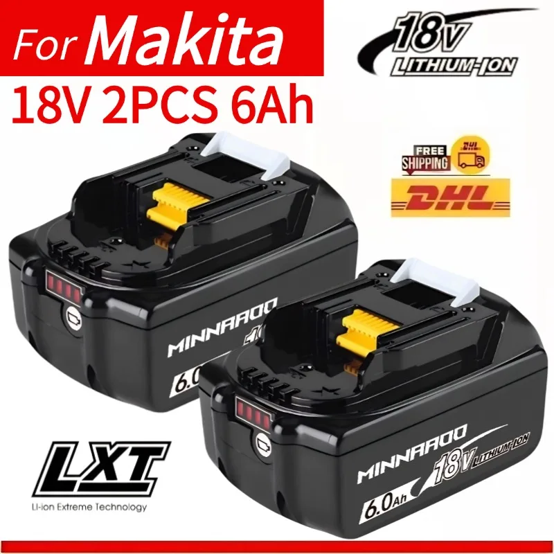

BL1860 For Makita 18v 6ah Battery Bl1830B Bl1860B Bl1850B Tool Batteries Compatible for Makita 18 Volt Wireless Grinder
