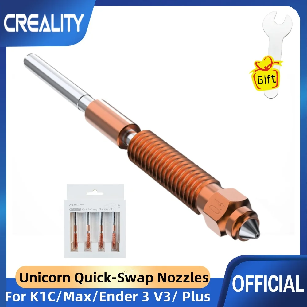 Boquillas oficiales Creality K1C Unicorn boquilla de impresora 3D de intercambio rápido de alto flujo totalmente metálica 0,2mm/0,4mm/0,6mm/0,8mm 1 Uds disponible