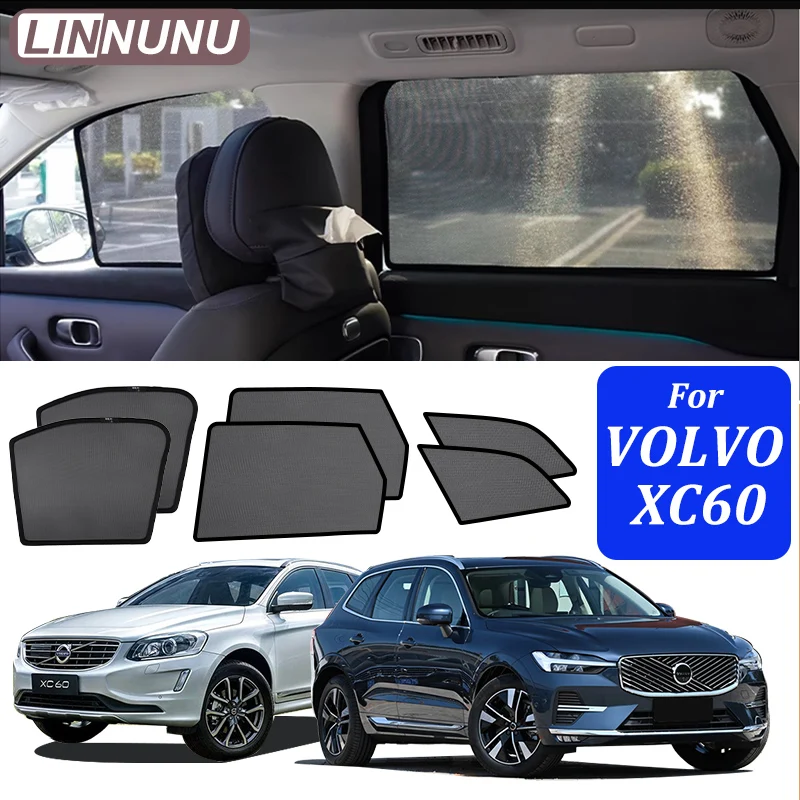 

LINNUNU For VOLVO XC60 2008-2017-2025 Magenetic Car Sunshade Windshield Curtain Side Window Sun Shade UV Protection accessories