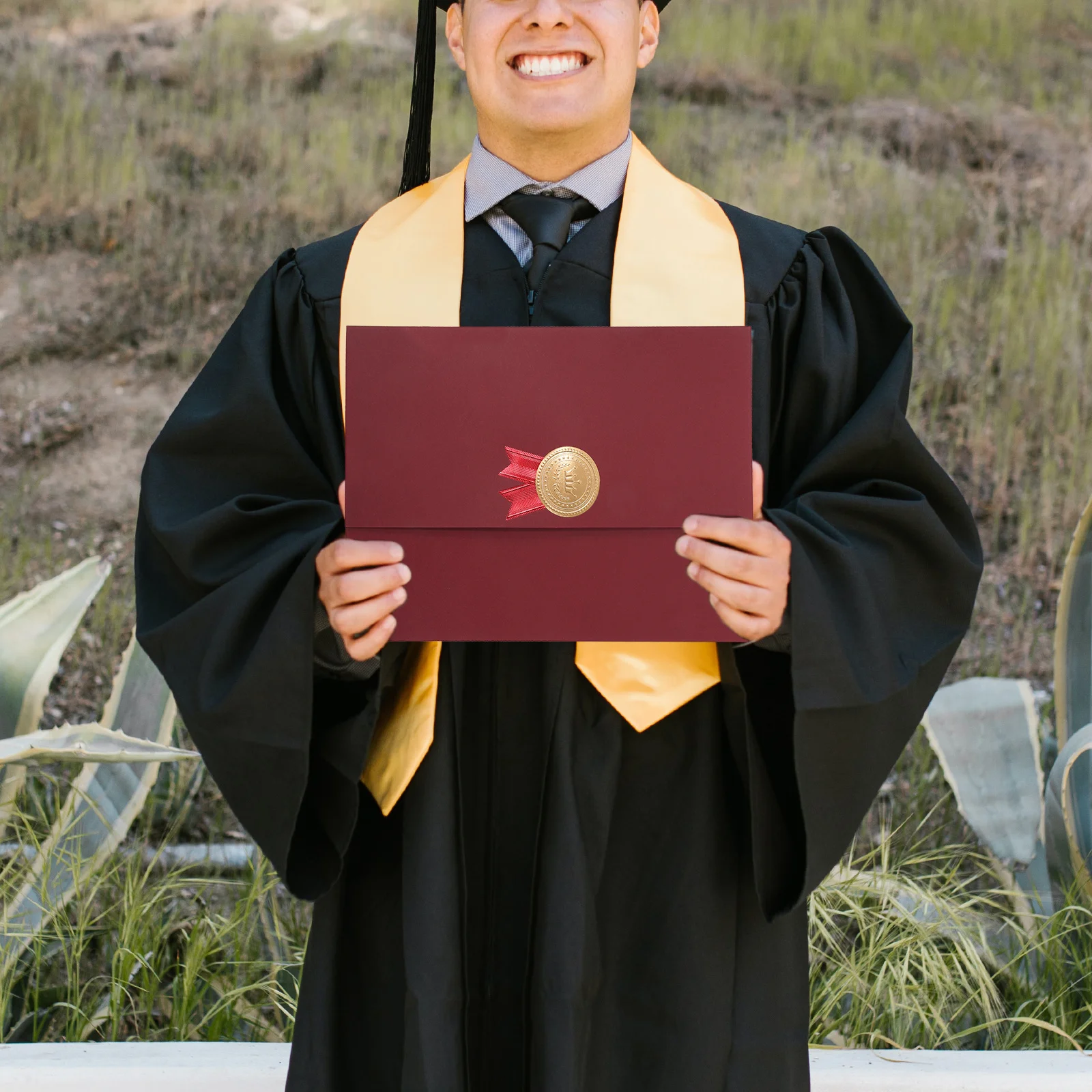 

3Pcs Certificate Cover Paper Diploma Holder Three-Fold Award Document Protector for Graduation Participation Achievement Display