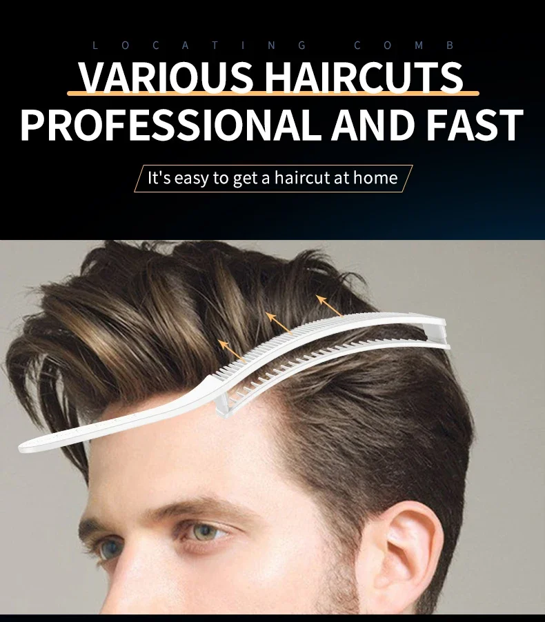 Friseur-Haarschnittkamm mit flacher Oberseite, gebogenes Haarschneiden, geschwungener Kamm, professioneller gebogener Positionierungskamm zum Haarschneiden – Detail 10