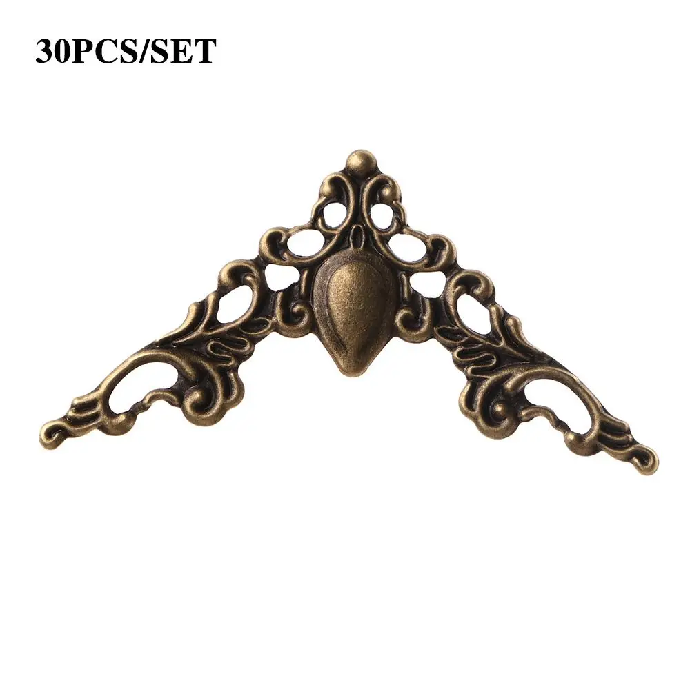 Corner Brackets 30PCS Protector Notebook Cover Decorative Bronze for Menus Corner Bracket Decor Bracket