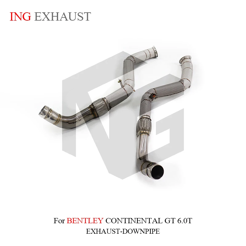 ING Catless Ss304 Downpipe Exhaust for Bentley Continental GT 6.0T W12 System Air Flow Nozzler Large Displacement Performance