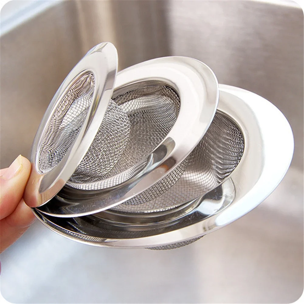 Kitchen Sink Filter Mesh Metal Floor Drain Net Food Slag Stopper Plug Shower Bathtub Hair Catcher Deodorant Drainer Cleaner Tool