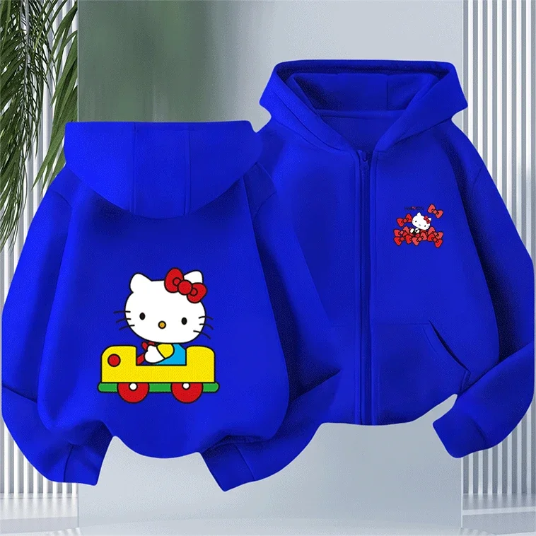 

Hot Sale Sanrio Company Ltd Kitty White Cotton Good Looking Zip Up Hoodie Cartoon Print Autumn Winter Back To School Kids