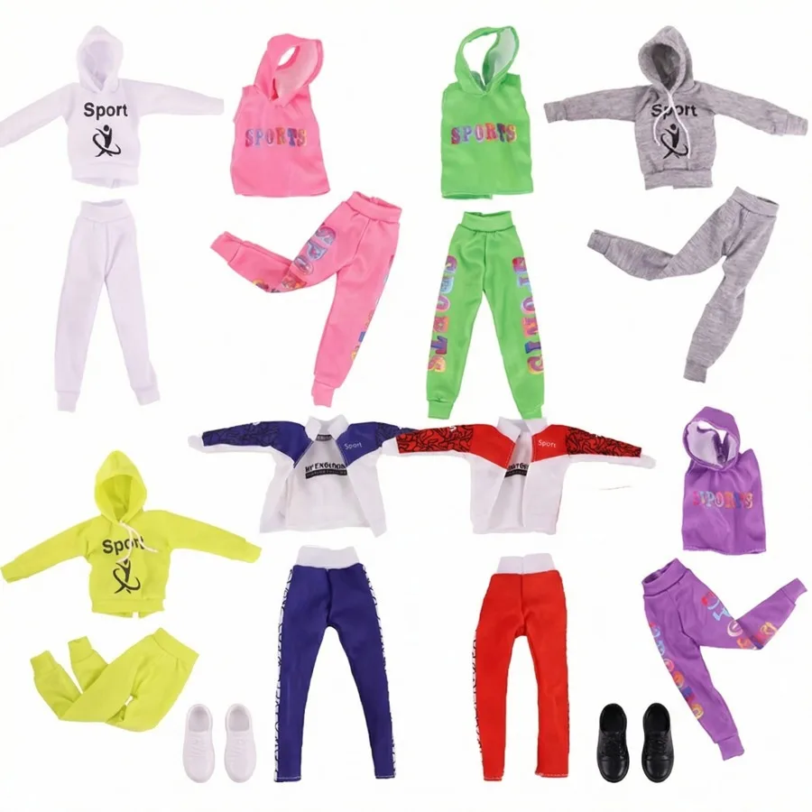 1 ชุด 30 ซม.Ken ตุ๊กตาเสื้อผ้าชุดกีฬาสวมใส่ทุกวันสําหรับตุ๊กตาแฟน Ken ผ้า 1/6 ตุ๊กตาอุปกรณ์เสริมฟรีแว่นตาของขวัญวันเกิด