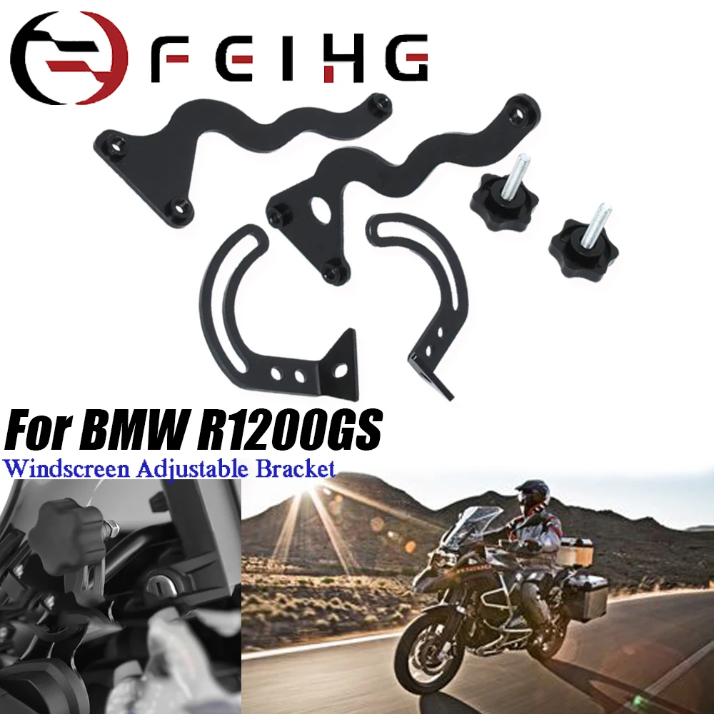 For BMW R1200GS R1250GS ADV 1200 GS LC Adventure Left & Right Windshield Windscreen Adjustable Bracket Mounting Holder Hard