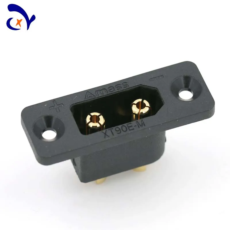1PCS Amass XT90E-Male High Current 2PIN Solder Wire Plug，Suitable For Panel Mounting