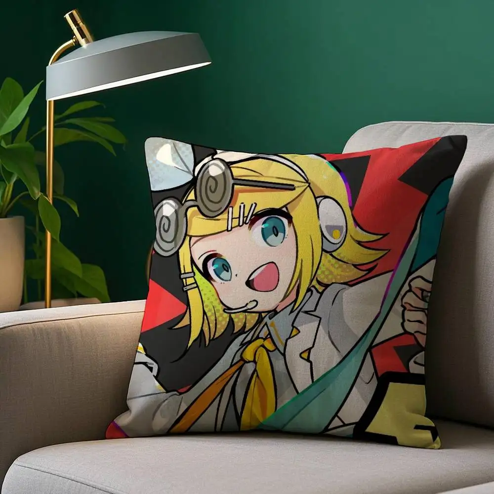 Anime K-Kagamine Rin Cute Pillow Case Plush Fabric Soft Pillowcase Double Sided Print Sofa Cushion Cover Throw