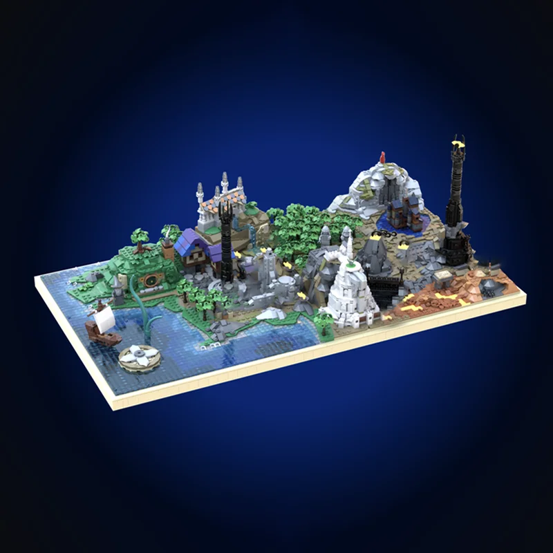 خواتم سحرية نموذج Moc قوالب بناء خريطة وحدات لتكنولوجيا نموذج الأرض الوسطى كتل عيد الميلاد لتقوم بها بنفسك لعبة هدايا البناء #2