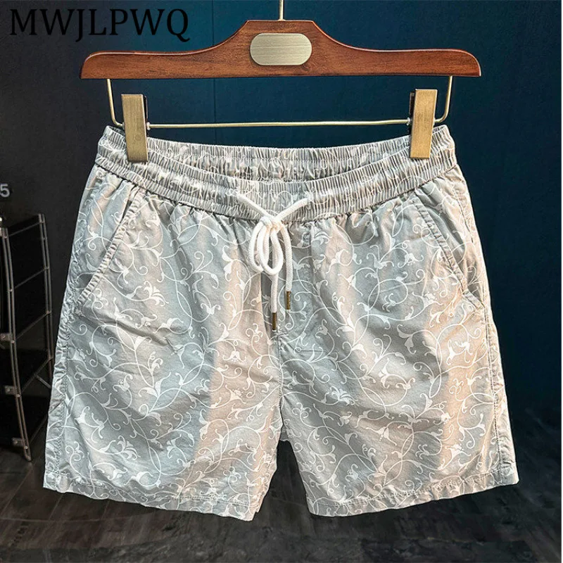

MWJLPWQ 2026 Summer New Cotton Camouflage Casual Shorts For Men Full Printed Drawstring Versatile New Trendy Beach Pants 16355
