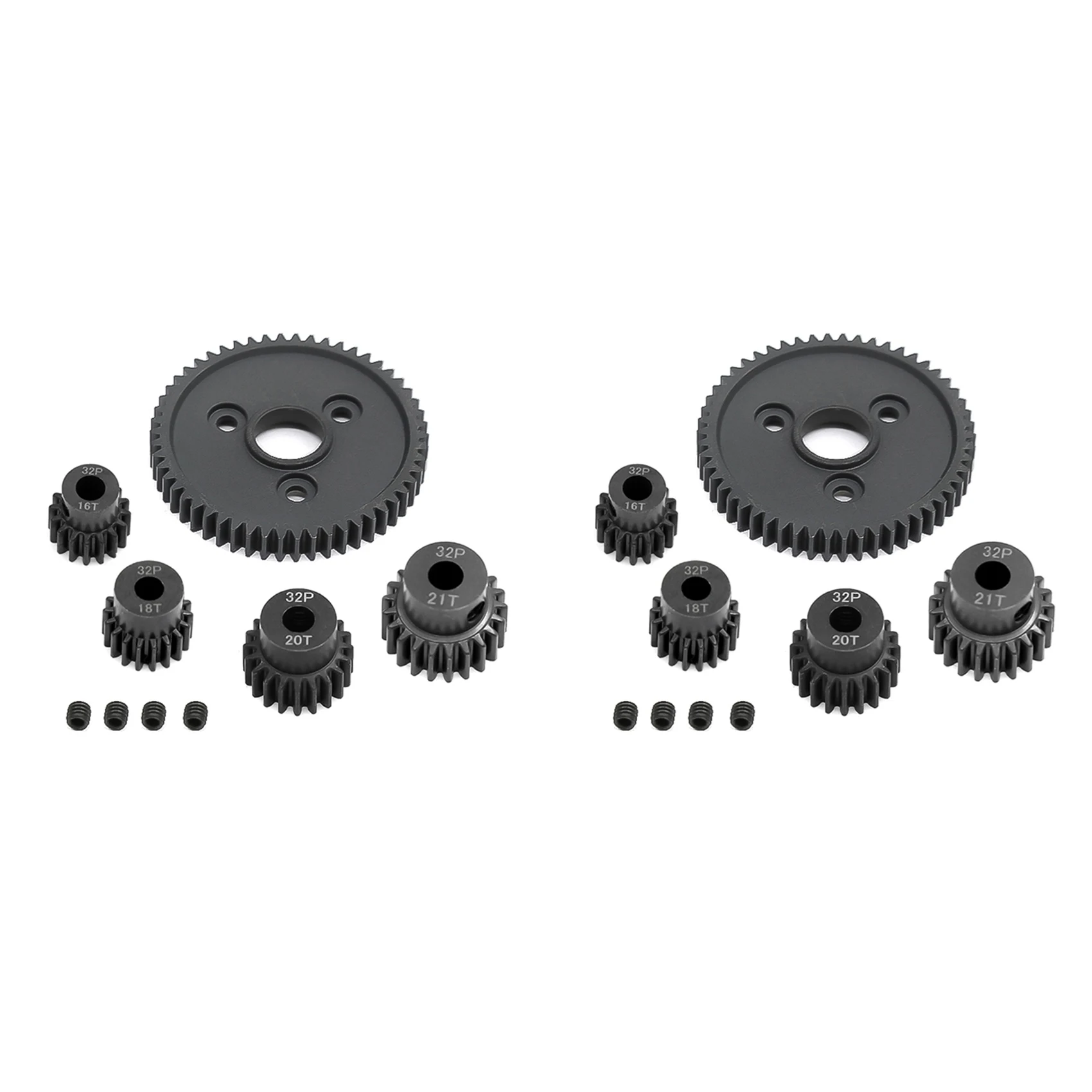 

BAAU 2X Metal Spur Gear 54T 0.8 32P 3956 with 16T 18T 20T 21T Gear Set for 1/10 Slash Stampede Summit E-