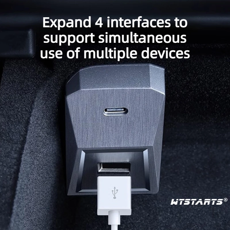 For BYD Seal U DM-i 2020-2025 USB 3.0 Hub Adapter,One to Four HUD Port Splitter with Fast Data Sync and Charging,Car Accessories
