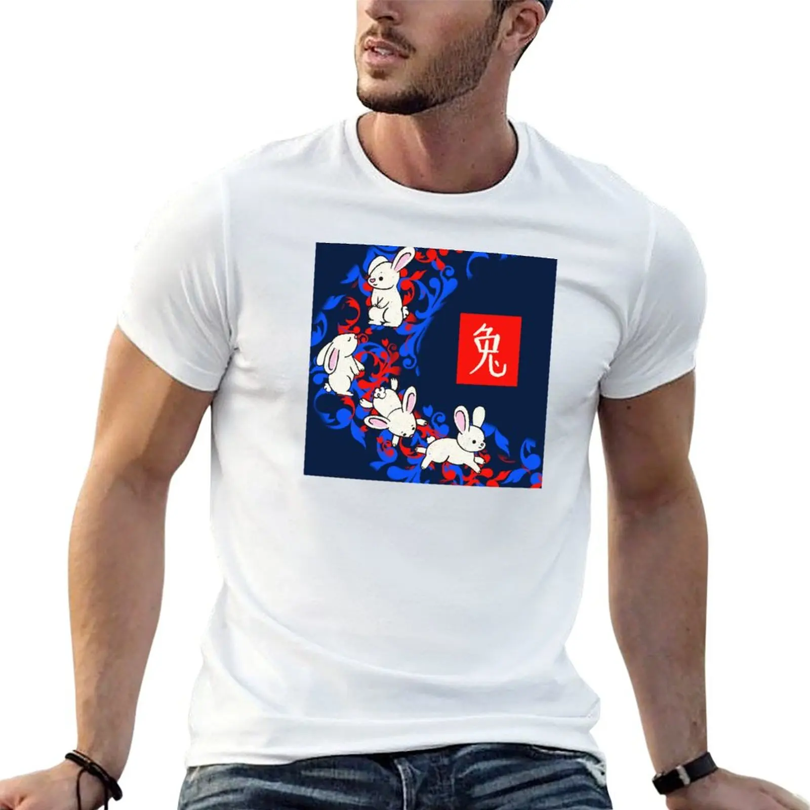 

t for percent cotton New T-Shirt shirt Lunar Rabbit man cotton t shirt man 100 Year