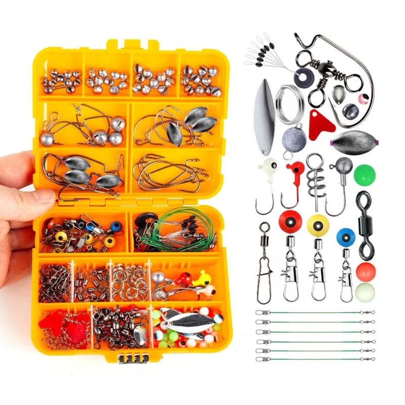 

257Pcs All-in-One Lure Tackle Set - Texas Rig & Terminal Accessories for Sea/Rock Fishing | Durable Storage Box, Essential for