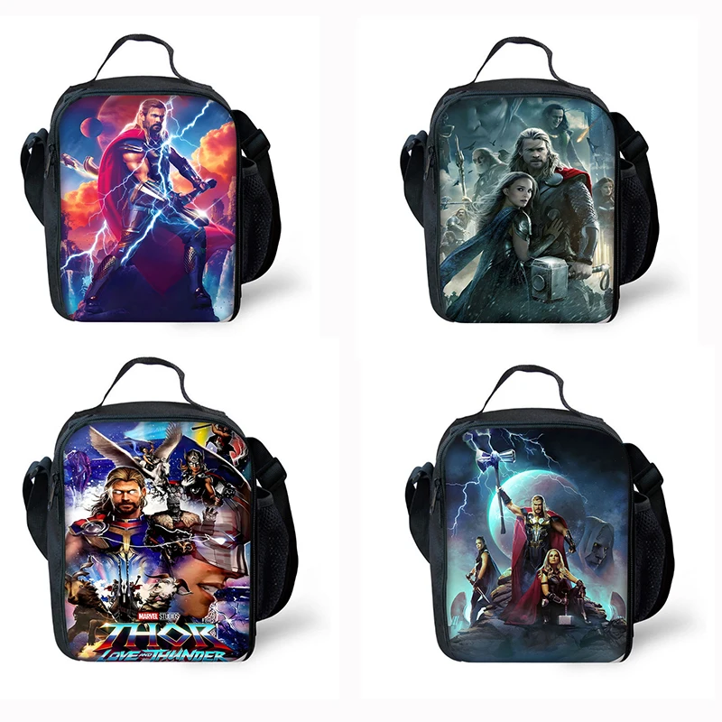 Child Insulated Anime Irons Man Large Capacity Bag for Boy and Girl Student Outdoor Picnic Resuable Thermal Cooler Lunch Box