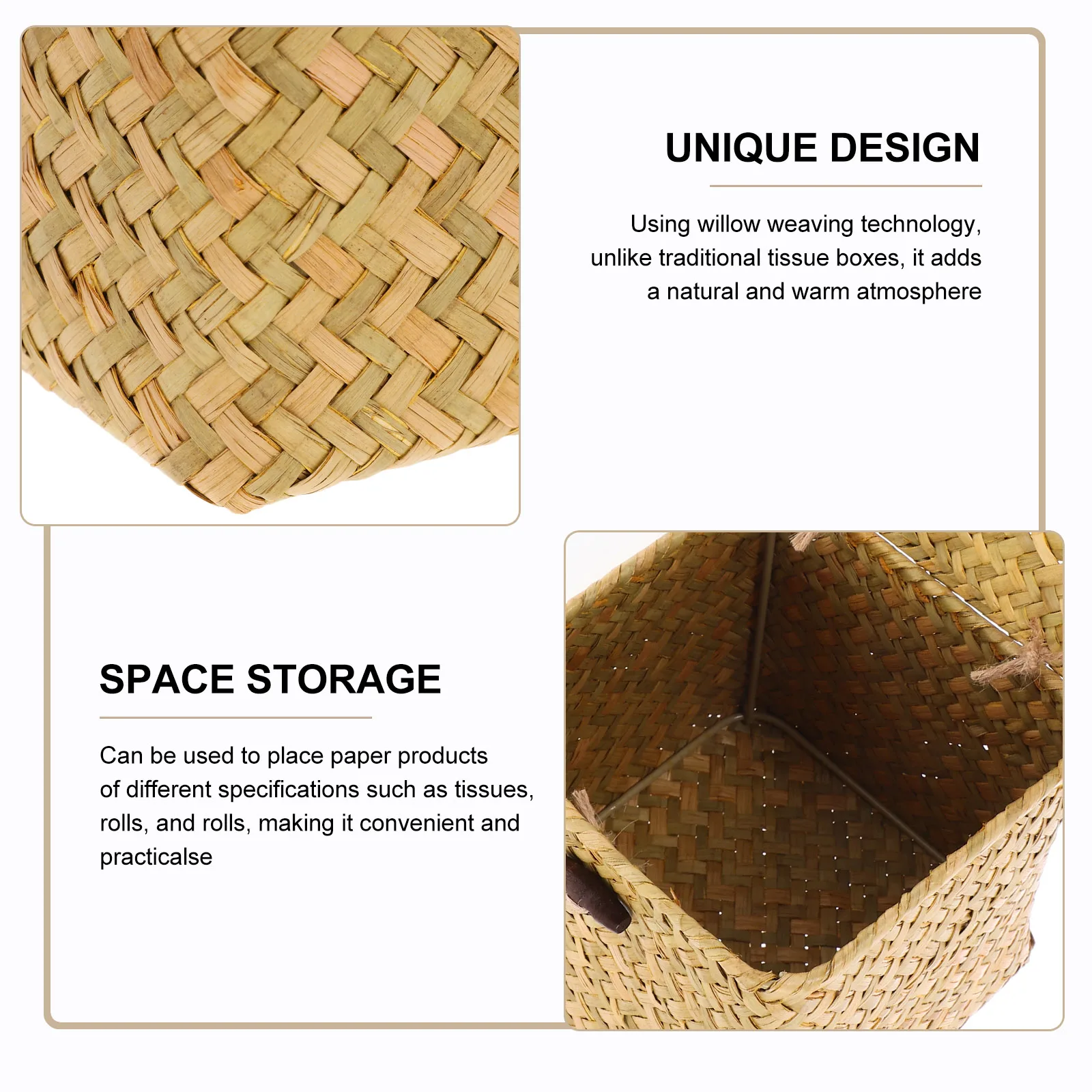 

Willow Tissue Box Woven Holder Container Decorative Organizer Boxes Hand Wicker Toilet Paper