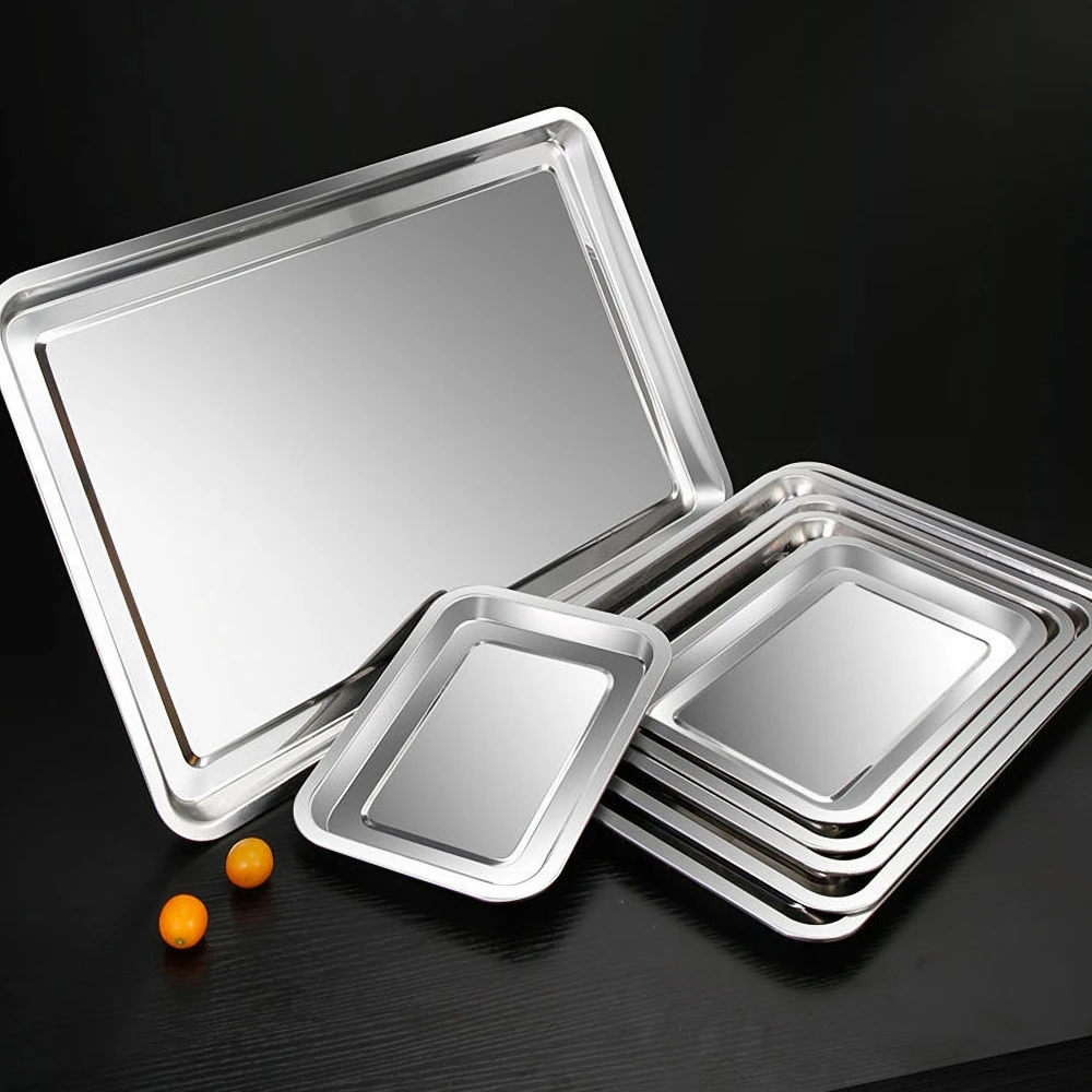 

1 шт. формы для еды из нержавеющей стали, прямоугольные формы для хранения фруктов и овощей, формы для хранения торта, хлеба, печенья, формы для выпечки, кухонные тарелки для выпечки