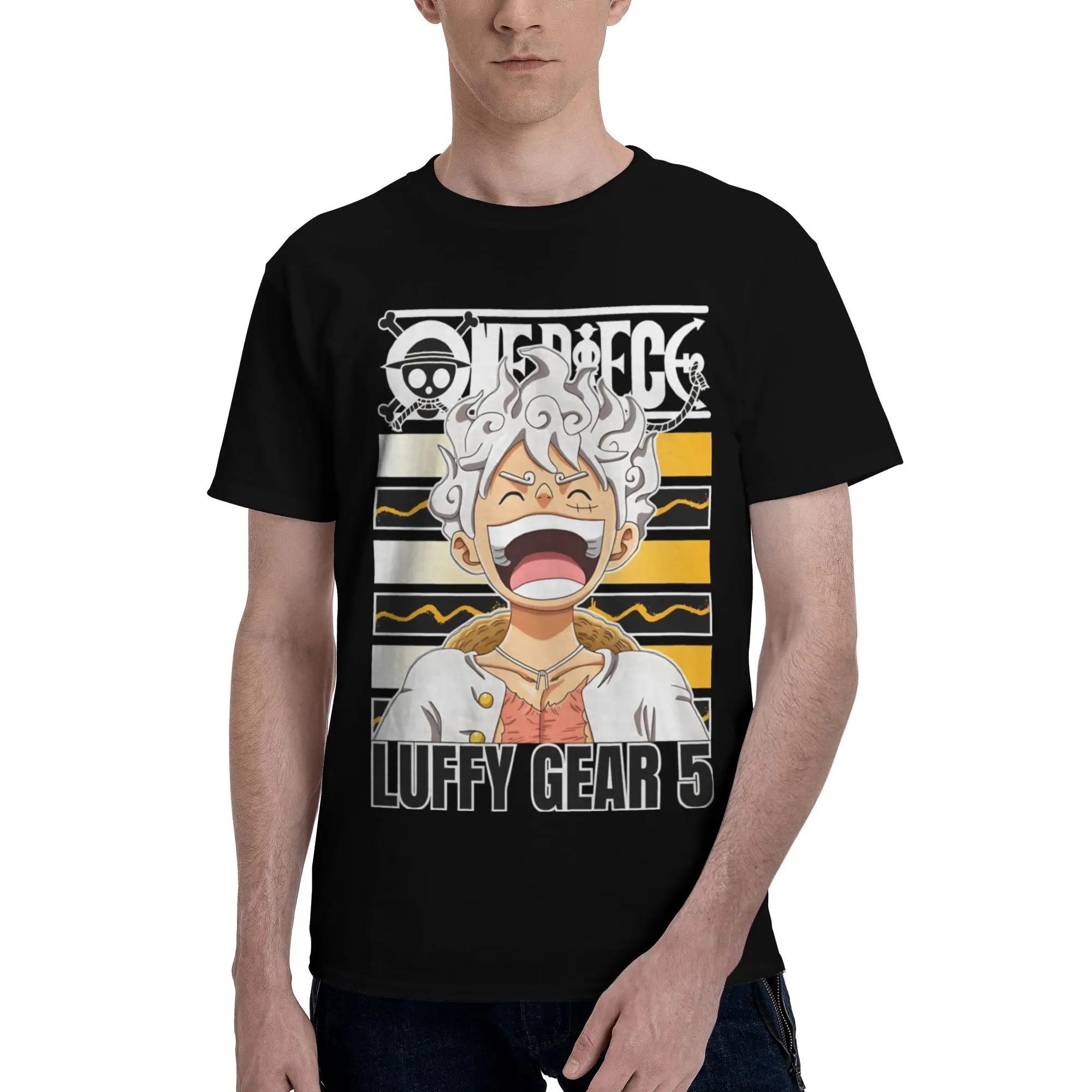 joyboy Men's T Shirts Luffy  Crazy Tees Short Sleeve Crew Neck 100% Cotton Classic Clothes T-Shirt