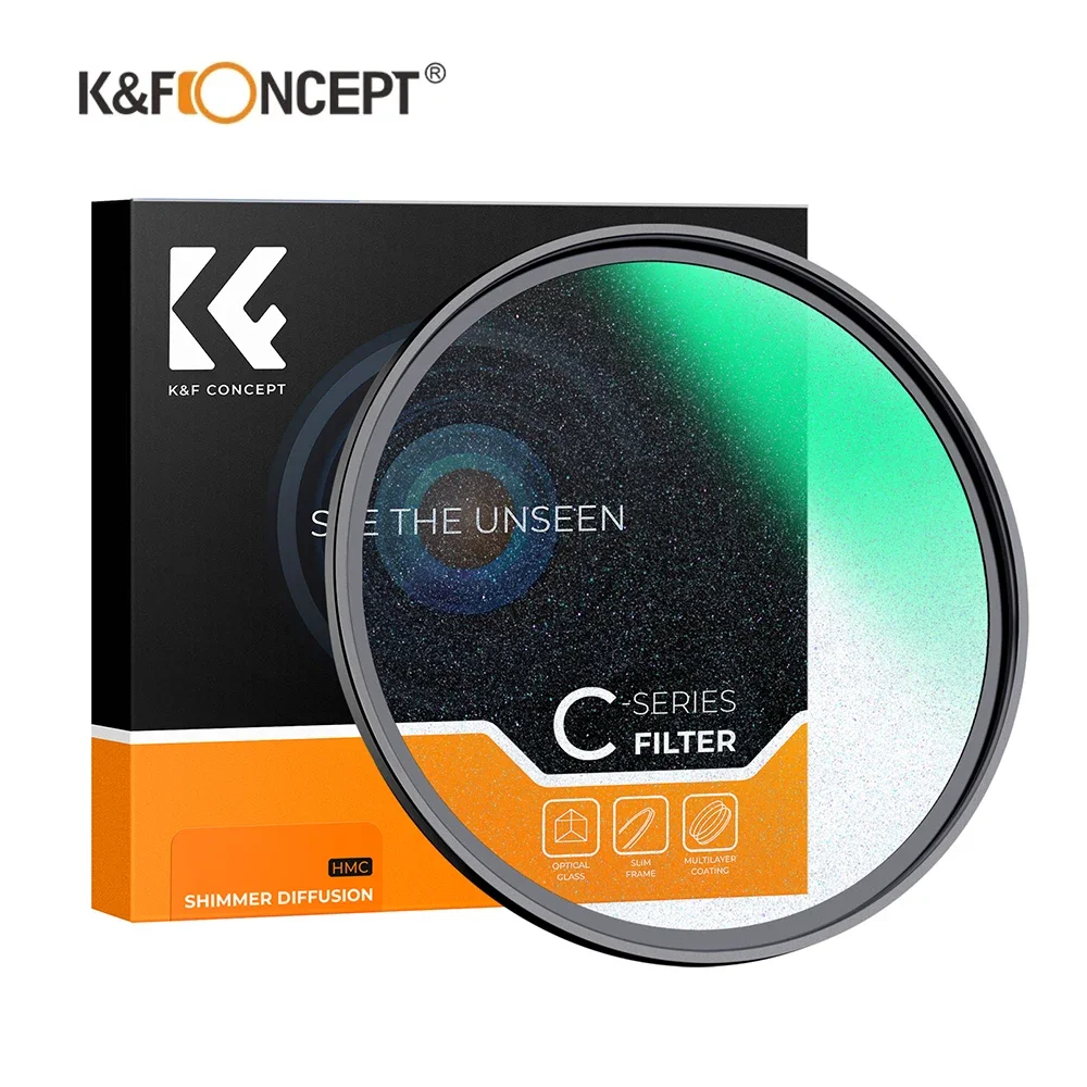 K&F Concept C-Series Shimmer Diffusion Filter,Dreamy Cinematic Effect,Creating Soft&Clean Highlight Halo,18 Multi-Layer Coatings