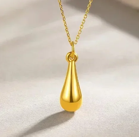 

Glod 24k pure pendants 999 real water drop pendant for women