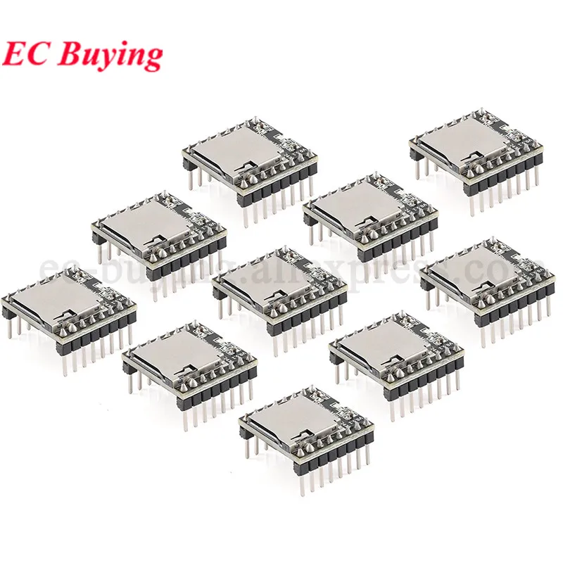 10pcs/1pc Mini MP3 DF Player Module TF Card U Disk Audio Voice Module Board DFPlayer DF Play IO/Serial Port/AD For Arduino