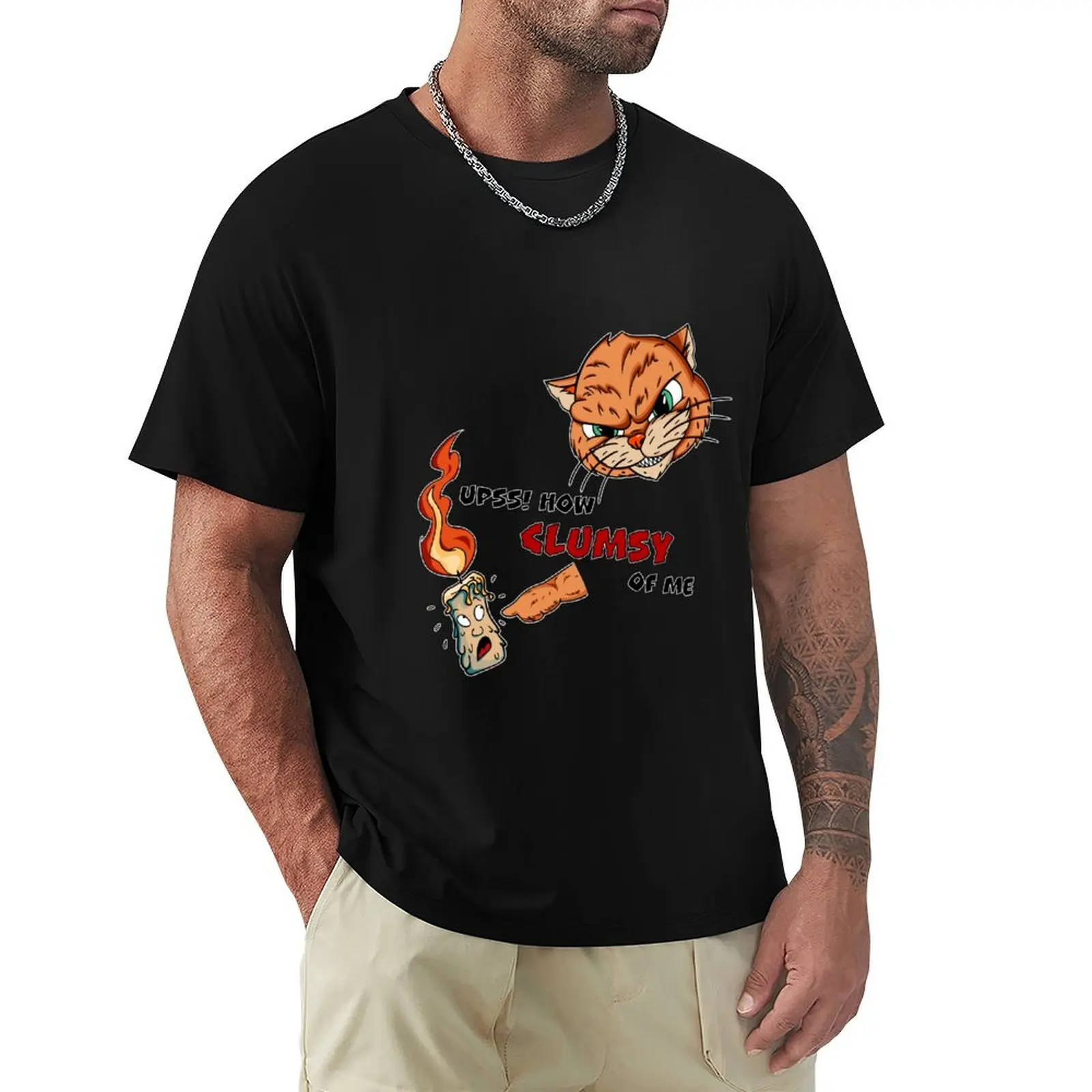 evil kitty - Upss! How CLUMSY of me T-Shirt Durable Work Wear T-Shirt