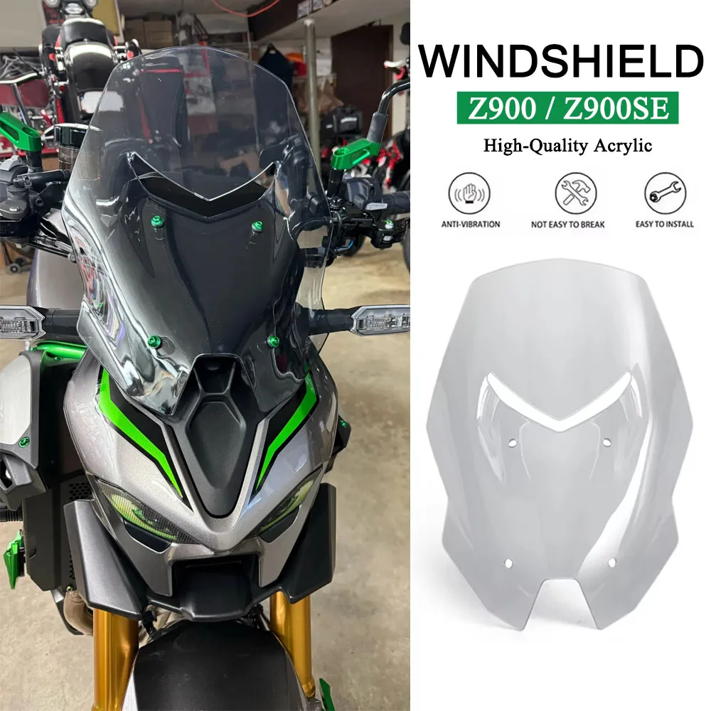 

Z 900 SE Front Windscreen Visor Windshield Spoiler For Kawasaki Z900 Z900SE 2025 2026 Motorcycle Wind Deflector Fairing Shield