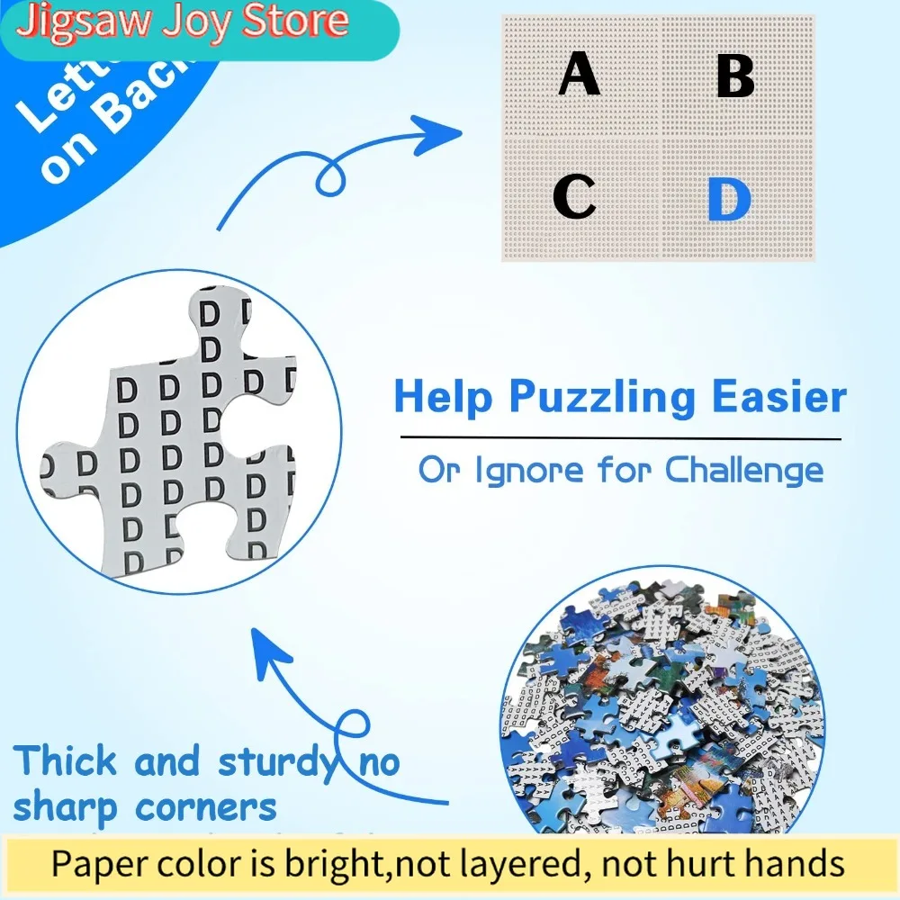 500/1000/1200/2000피스 잭 스켈링턴 & 친구들 스푸키 직소 퍼즐 |   내구성이 뛰어난 프리미엄 종이, 불안 완화 및 치료에 이상적