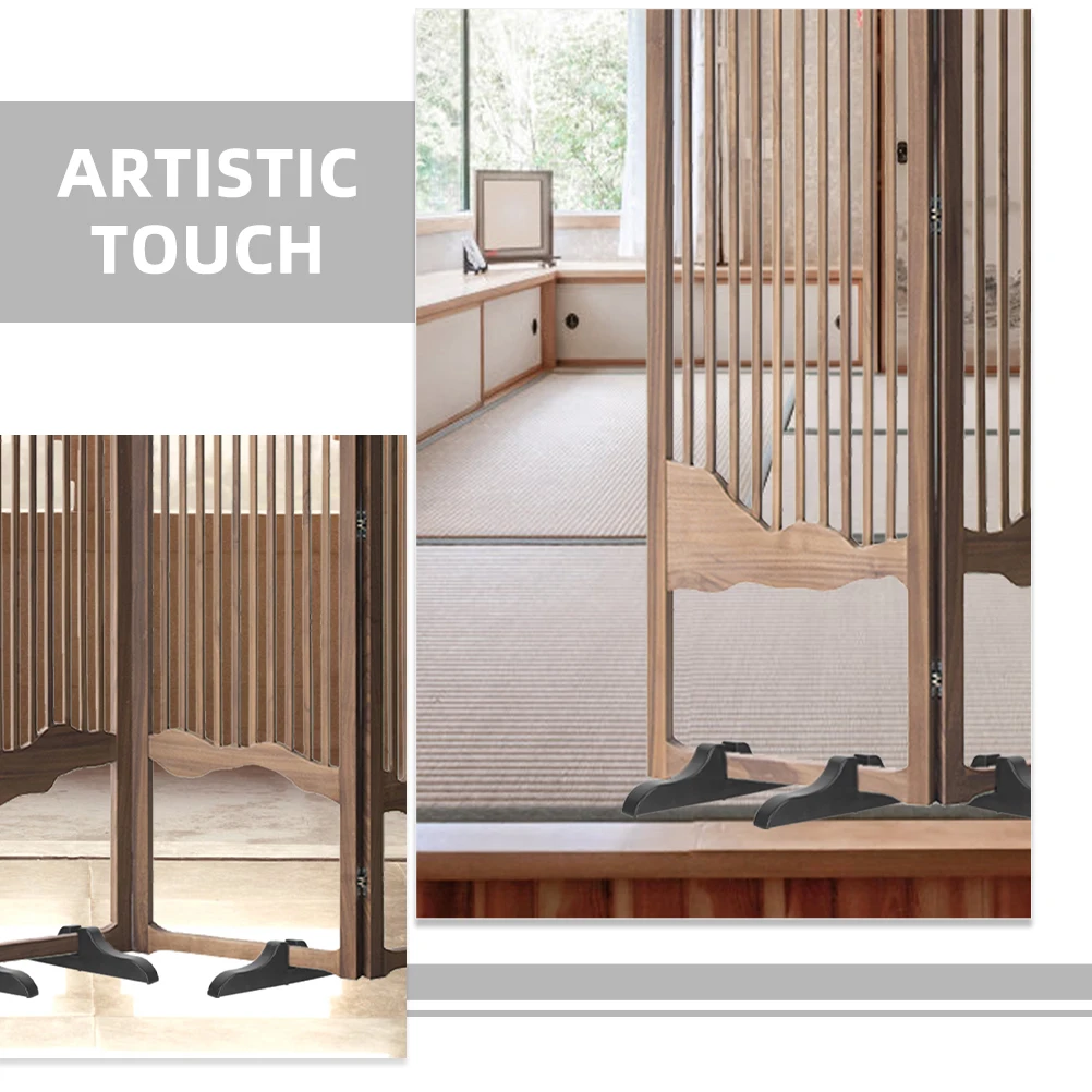 

4pcs Room Base Sturdy Feet Foldable Privacy Holder Screen Holder Black Privacy Screen Stand Partition Furniture