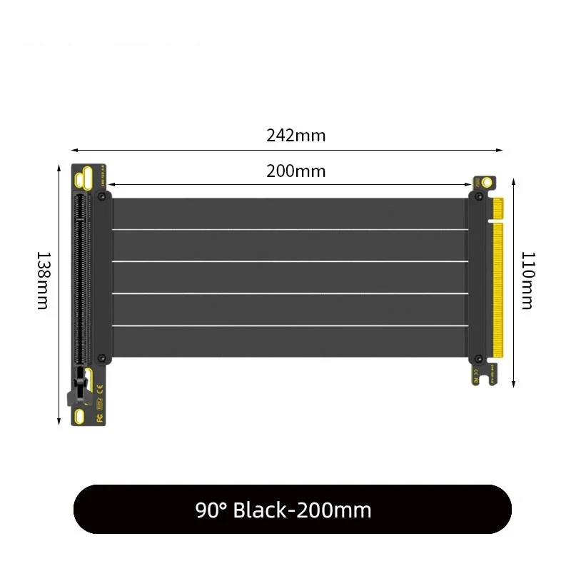 PCI-E 3.0/PCI-E 4.0 X16 Riser-kabel Videokaart EMI Afgeschermde snelle flexibele extender PCI Express Gen 4 GPU-verlengsnoer