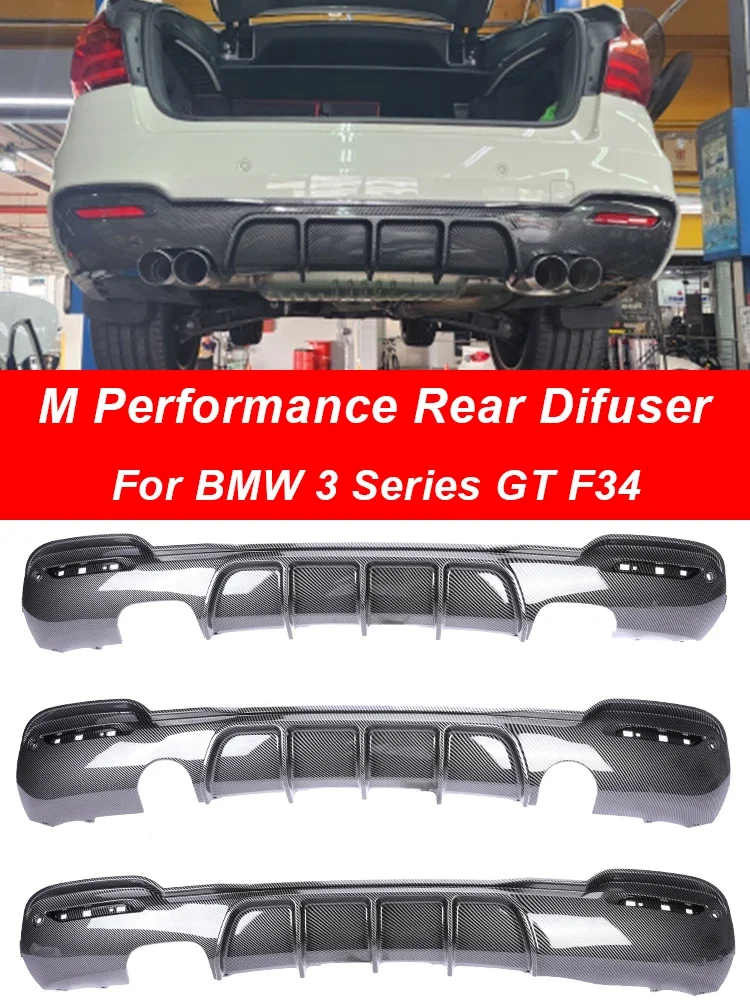 

For BMW 3 Series GT F34 M-Performance Carbon Fiber M3 Back Lip Diffusor Bumper M Tech Splitter Rear Diffuser 2013-2020 Turning