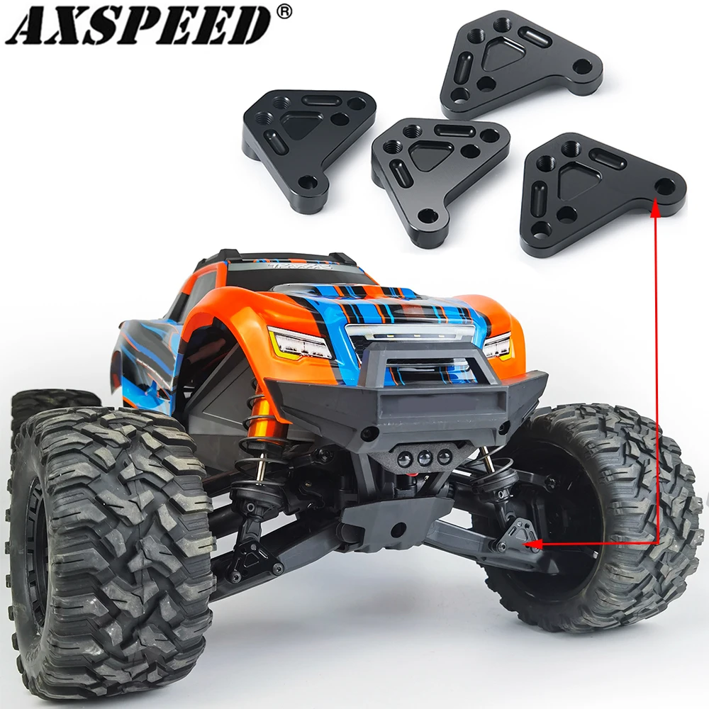 edź AXSPEED 4 szt. metalowych wież amortyzatorów przednich i tylnych do gąsienic 1/10 RC MAXX WideMAXX # 89086-4