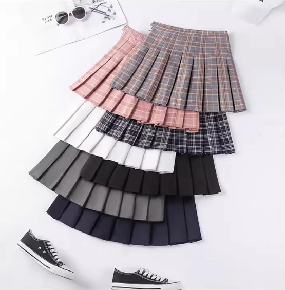 Women's  Skirt High Waist A-Line with Tights Half-length College Style Sexy JK Ultra-short Spring Autumn Inner 