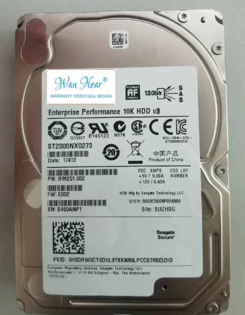 For Seagate ST2000NX0273 2T 7.2K 12GB SAS 2.5 128MB server hard drive