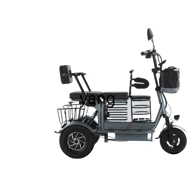 LH electric tricycle household small parent-child elderly travel 12 inch double battery car