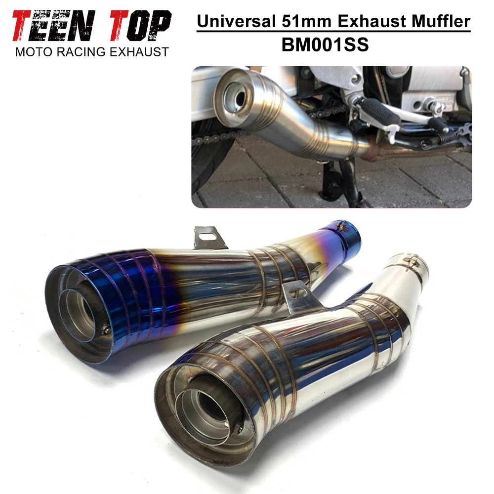 Silenciador de escape universal de acero inoxidable de 51 mm para motocicleta, para ninja400 CBR250 CB400 GSXR600, sistema deslizable, escape para moto, DB Killer