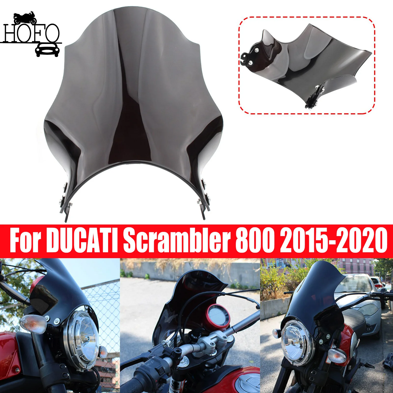 

For DUCATI Scrambler 800 2015-2020 Street Bikes Motorcycle Windscreen Windshield Deflectors