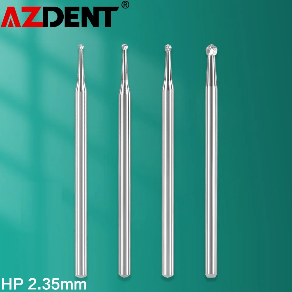 5pcs/Pack Dia.2.35mm Dental Carbide Bur Drill Round Type For Straight Handpiece Or Micro Motor Handpiece