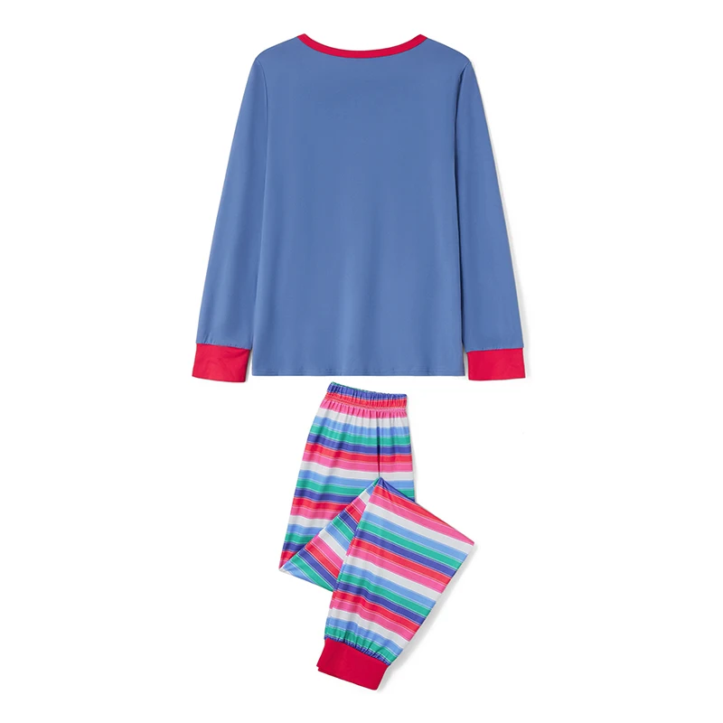 Bijpassende familiepyjamaset Gezellige tops met lange mouwen en geruite broek Nachtkleding Loungewear voor alle leeftijden