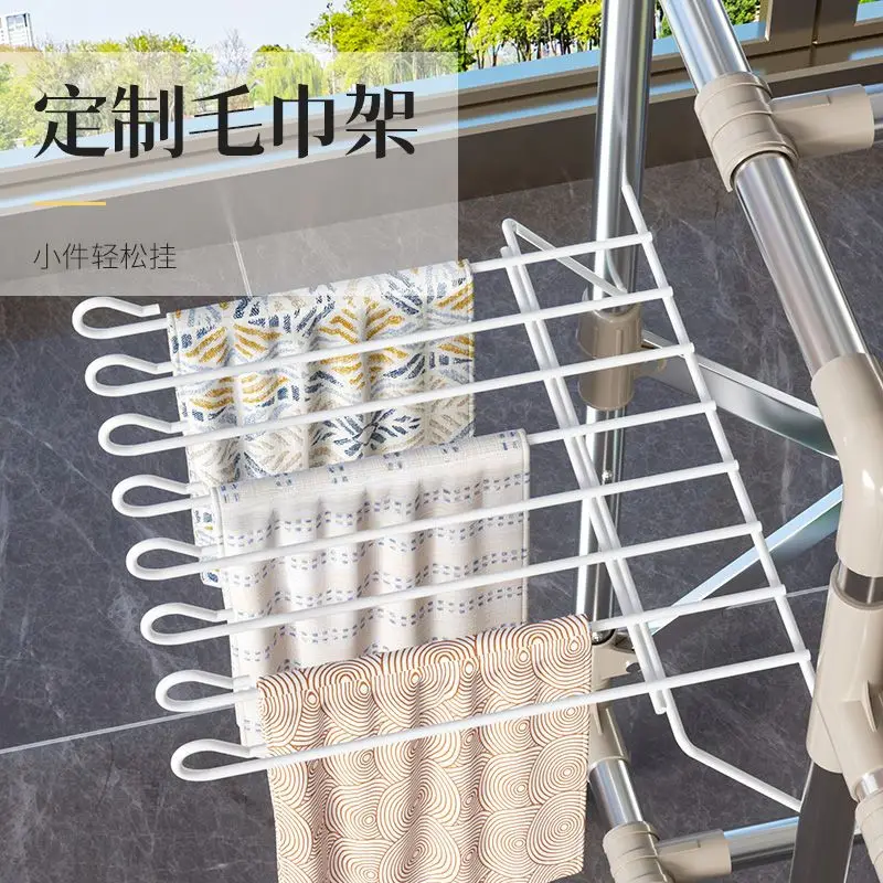 Balcony folding drying rack floor-to-ceiling household indoor stainless steel outdoor telescopic dormitory rental house quilt