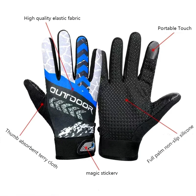 Cycling Motorbike Gloves Men Breathable Non-slip Guantes Moto Bicycle Women Touch Screen Alpine Gloves MTB Fitness Full Finger