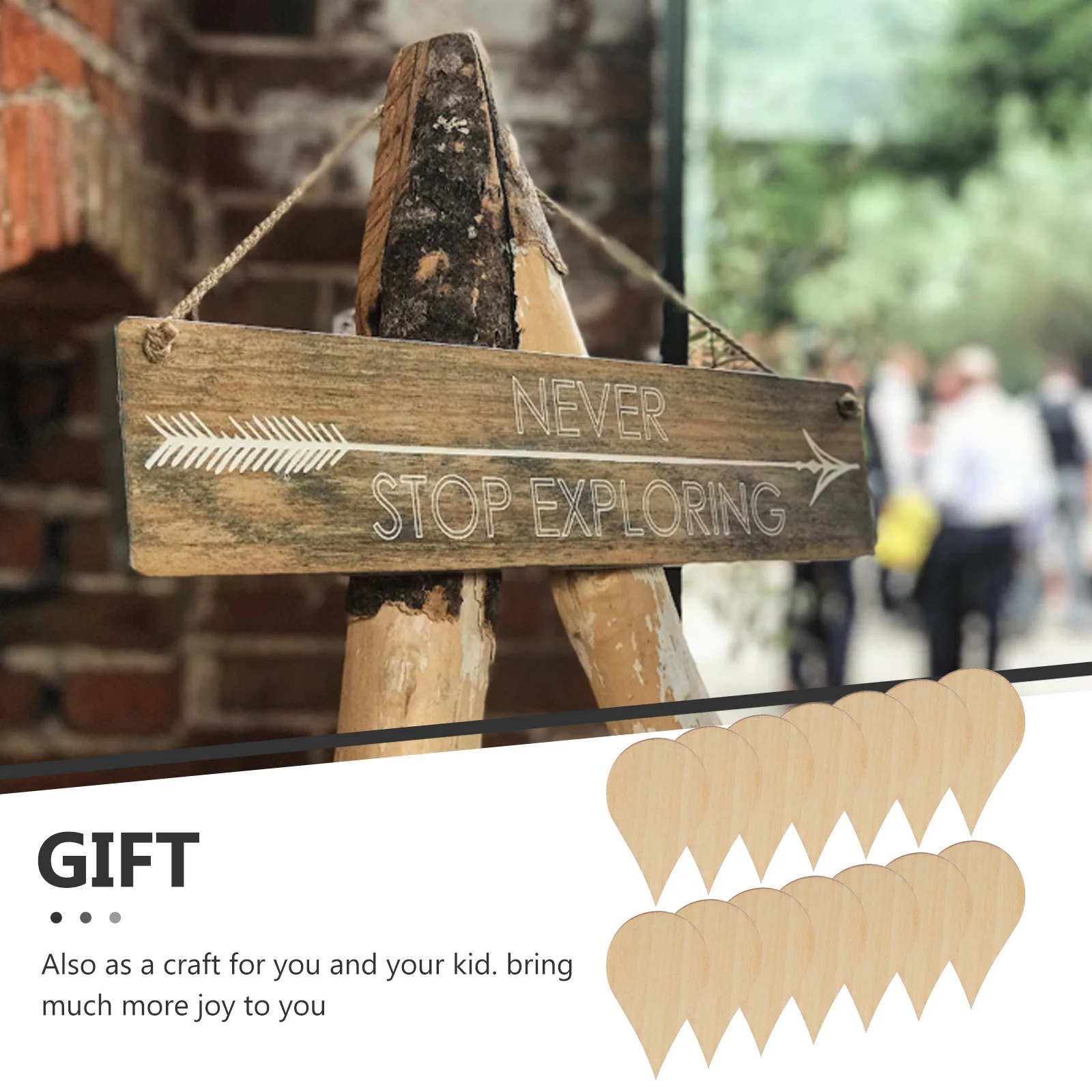 

20Pcs Water Drop Wood Piece Natural Eco-Friendly DIY Craft Decoration 50mm Handmade Clips for Scrap Booking Photo Props Home