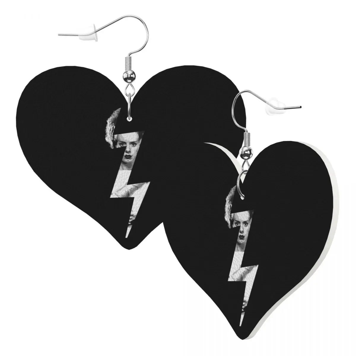 Orecchini pendenti personalizzati The Bride Of Frankenstein Orecchini pendenti in pelle per le donne Moda HorrorMovie per la festa