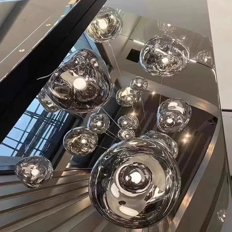 Modern Glass Pendant Light Nordic LED Lava lustre Dining Room Living Room Cabinets Home Decor Hanging Lamps Ceiling Chandelier