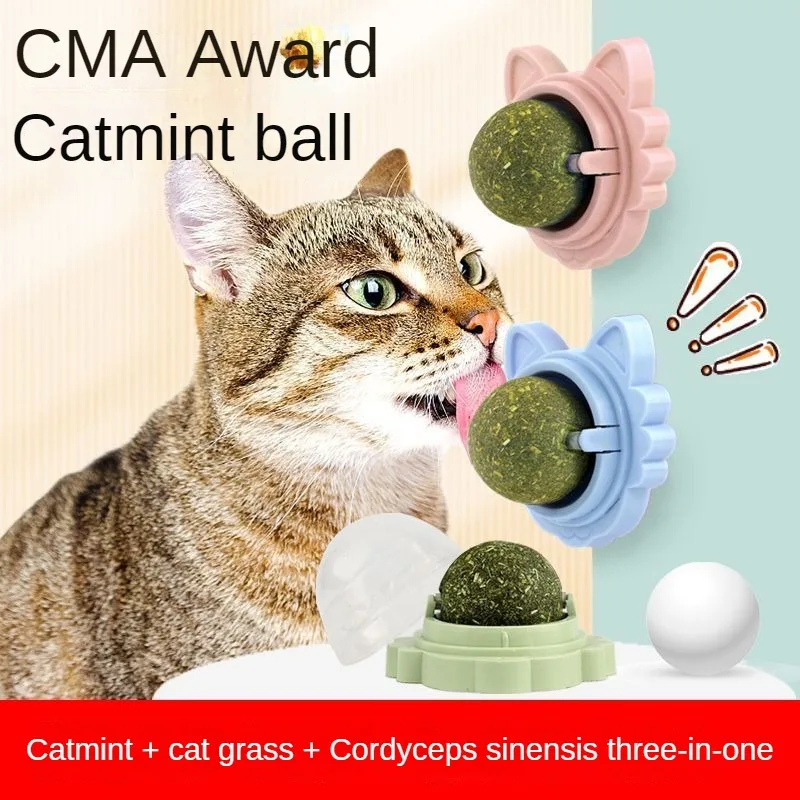 2024 New Cat Mint Ball Catnip Toys Self Help Soothing Pussy Cat Supplies Catmint rotating ball Pet Accessories Pet Supplies