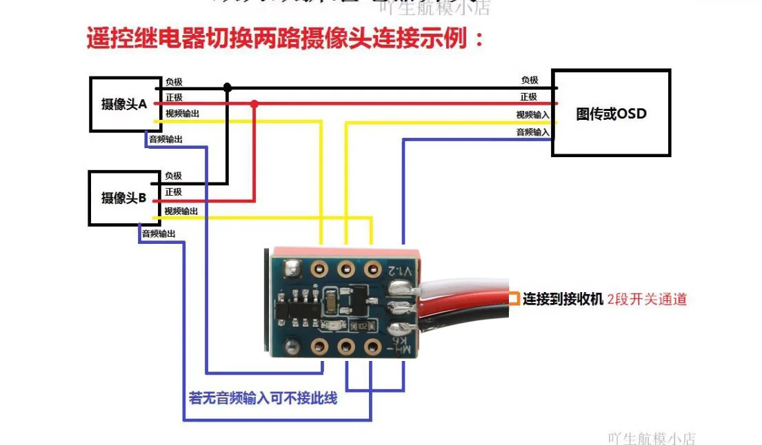 4PCS Relay Switch PWM Electronic Module Remote Control Navigation Light Universal Max 1A Support 5V Receiver for RC UAV Drone