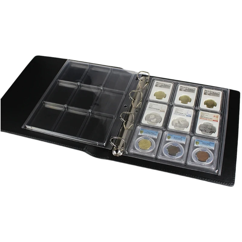 

2 Sheets Plastic Slab Binder Album Certified Coin Pages for NGC PCGS other