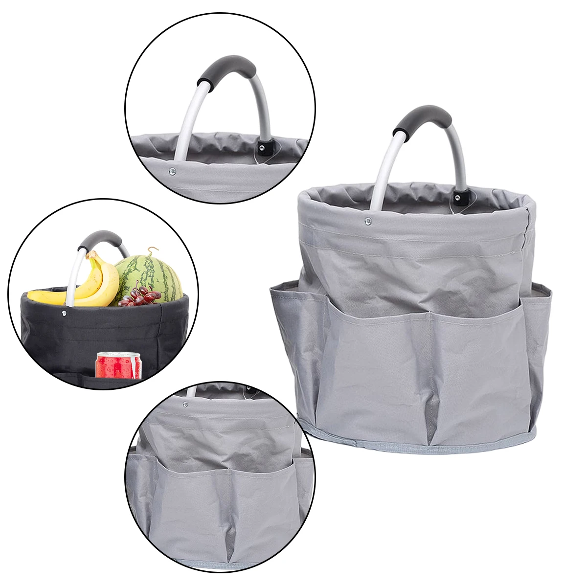 2024 New Portable Shower Caddy with 6-Pocket Large Capacity Bath Basket Bucket Organizer for Camping Beach Swimming Gym