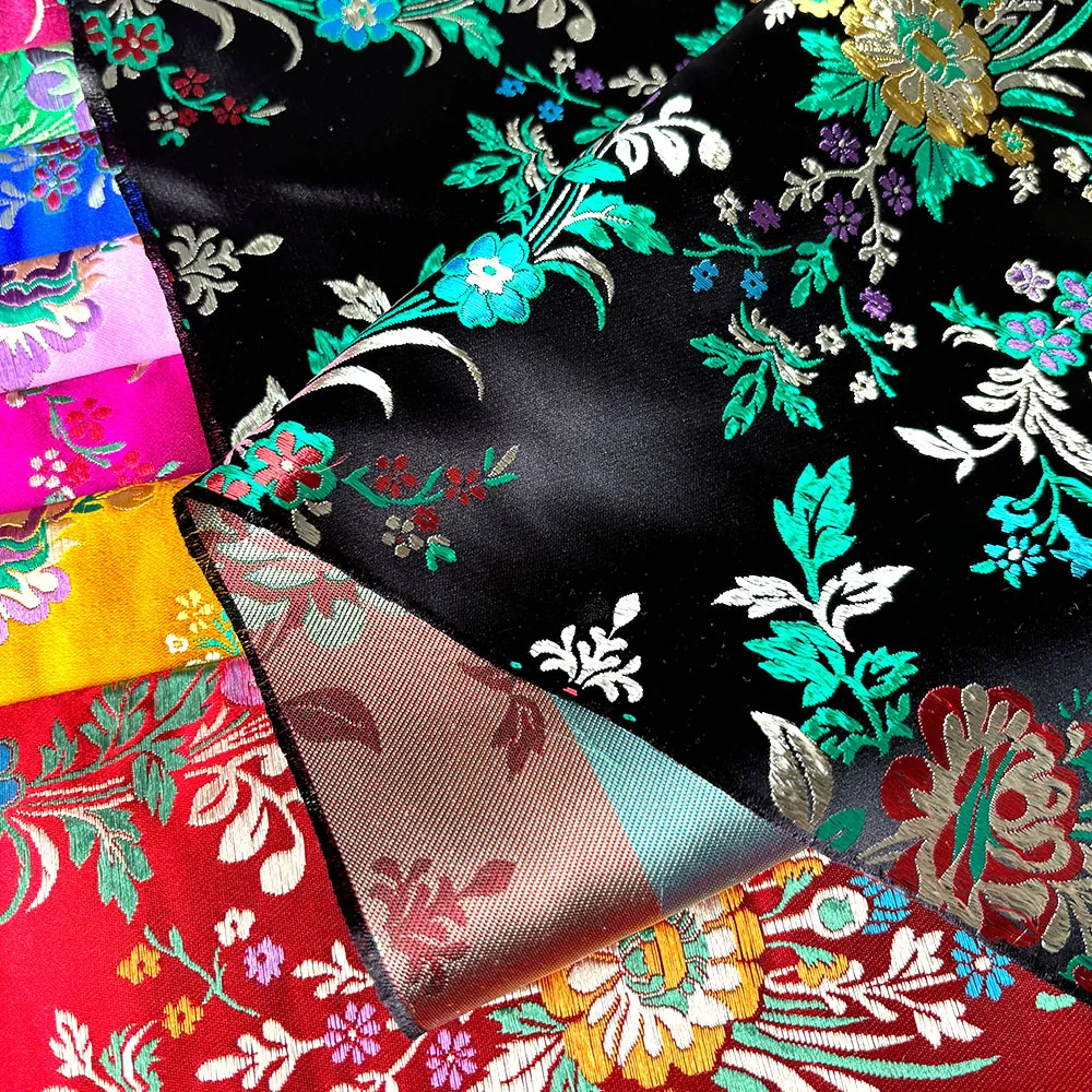 Brocade Jacquard Flower Pattern Damask Fabrics for Silk Satin Women Dress Sewing Cheongsam and Kimono Diy Designer Patchwork Art